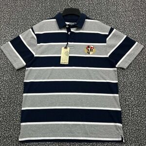 Raging Bull Polo Shirt Men Large Striped Short Sleeve Collared Cotton New L